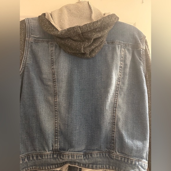 Denim Jacket with Hood - Size Small - Picture 3 of 5